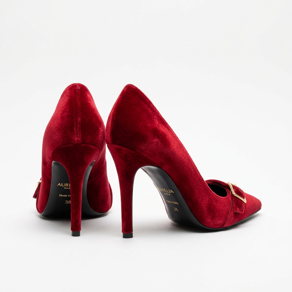 Royal Crimson Velvet Heels